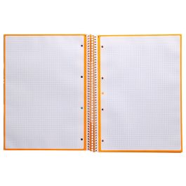 Cuaderno Espiral A4 Micro Antartik Tapa Forrada 80H 90 gr Cuadro 5 mm 1 Banda 4 Taladros Mostaza