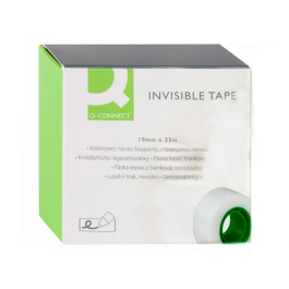 Q-connect Cinta Adhesiva Invisible 33 mt x 19 mm Permite Escribir Sobre Ella Ideal Para Embalar
