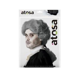 Peluca Vampiro Gris Con Mechas 140 gr Halloween Disfraz Accesorio Blanco