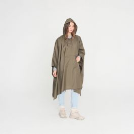 Bisetti Chubasquero Poncho Plegable Verde Kaki Poliéster Reciclado Talla Única 146x95cm