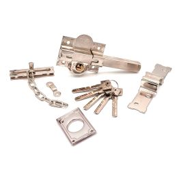 Micel CRR11 Cerrojo de Sobreponer 86L/50 mm Níquel, Cilindro 50mm, Acero, Reversible, 5 Llaves Seguridad, Antibumping