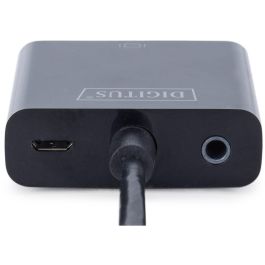Digitus Convertidor HDMI a VGA (D-Sub) Negro - Soporta 1080p y Resolución 1920x1080 Pixeles