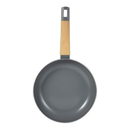 San Ignacio Sartén de Aluminio Prensado Inducción Ø26 cm Gris con Mango de Madera Suave. Libre de PFOA y BPA.