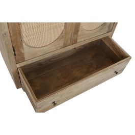 DKD Home Decor Armario Natural Madera Mango y Ratan 40 x 180 x 90 cm Hecho a Mano
