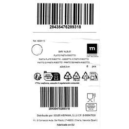 La Mediterranea Plato Pasta Risotto Albus Ø28 cm (6 Unidades)