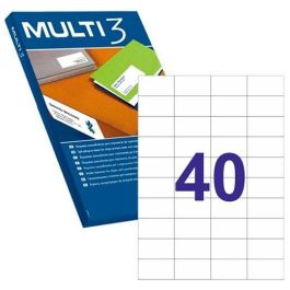 Multi-3 Etiquetas Adhesivas 52,5x29,7 mm Inkjet-Láser C-Rectos 40 X 500H Blanco Precio: 29.94999986. SKU: S8413466