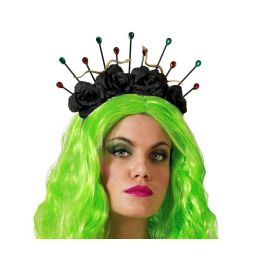 Diadema Corona Negra con Rosas y Alfileres de Colores para Halloween, Cosplay y Fiestas Temáticas Precio: 3.50000002. SKU: B1G3T36PK3