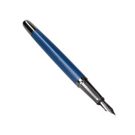 Pluma Belius Neptuno Aluminio Textura Wavy Color Azul Marino Tinta Azul Caja De Diseño