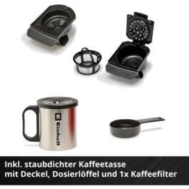 Einhell TE-CF 18 Li solo Cafetera de filtro de 0,24 L con batería recargable, fácil de usar, Negro/Rojo