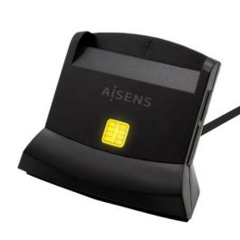 Aisens Lector de Tarjetas Inteligente DNI con Lector de Tarjetas SIM, SD, Micro SD, MMC, RS-MMC, MMC Micro, USB-C, Negro