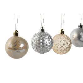 DKD Home Decor Bola Decoración Navidad Moderna Champán Plateado, 6 cm Diámetro, Set de 30 unidades, Fabricadas en PE, Dimensiones Caja 16x31.5x16 cm