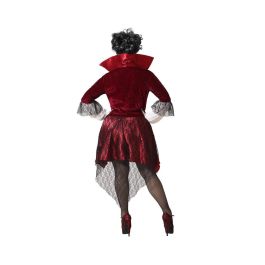 Disfraz Vampiresa Rojo Adulto Mujer XXL para Halloween - Vestido de Drácula con Detalles en Tul Negro Disfraz Vampiresa Rojo Adulto Mujer XXL para Halloween - Vestido de Drácula con Detalles en Tul Negro
