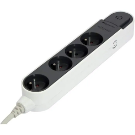 Chacon Protector contra sobretensiones 4x16A con interruptor de color gris