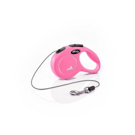 Flexi Correa Retráctil New Classic XS Cordón 3M Rosa, Plástico, Nylon y Metal
