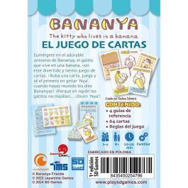 SD GAMES Juego de Cartas Bananya Español, +8 años, 2-4 jugadores, Colecciona gatos en un plátano, Partidas de 20-30 minutos