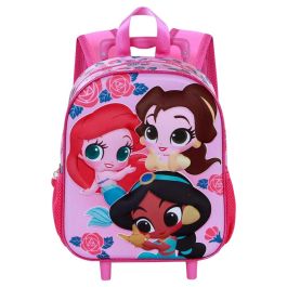Disney Princesas Mochila 3D con Ruedas Pequeña Flowers Rosa