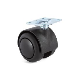 Q&Q Onixa Rueda Giratoria Aro de Goma para Muebles Ø50mm Negra Plástico