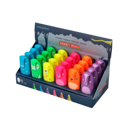Imaginovo Rotulador Fluorescente Safari Glow Neon Animales y Clip Surtidos para Resaltar Notas