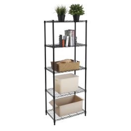 Moblekit Estantería de Metal 5 Niveles Negra 56x35x158 cm (2 Unidades)