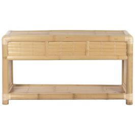 DKD Home Decor Consola Tropical Bambú y Ratán Natural 52 x 75 x 140 cm 3 Cajones