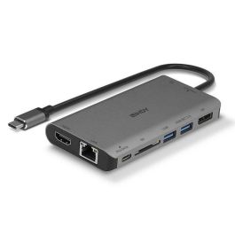 Lindy DST-Mini XT Estación Docking USB-C para Portátil con Salida de Vídeo HDMI/DisplayPort 4K/Doble 1080p y Carga Pass-Through 100W
