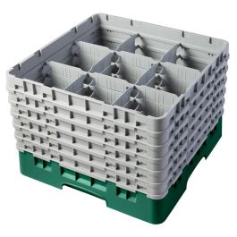 CAMBRO - 9S1114-119 - Cesta de lavado 9 comp. 6 alturas - 14,8 cm Ø máx. - alt. máx. 29,9 cm - 50 x 50 x 34,9 cm - Verde sherwood Precio: 123.50000036. SKU: B1CVMSZFBF