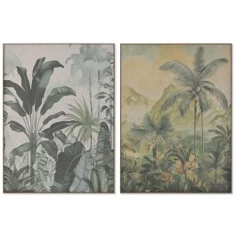 DKD Home Decor Cuadro de Lino Verde Tropical 80x60 cm con Palmeras (4 Unidades) Ideal para Decoración del Hogar Precio: 64.49999985. SKU: B1E3FH4ALF
