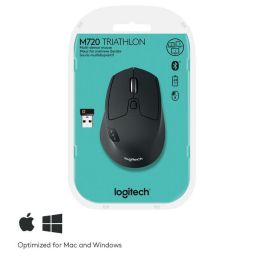 Logitech M720 Triathlon Ratón Inalámbrico Bluetooth y 2.4GHz, 1000 dpi, 1x AA, 135g