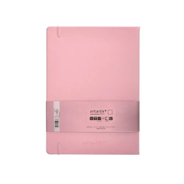 Antartik Cuaderno A4 Tapa Dura, 100 Hojas Lisas, Rosa Pastel, Gomilla, Marca Antartik Notes