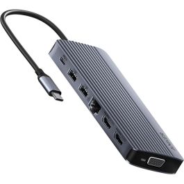 Anker Hub USB-C 14-en-1: Triple Pantalla (2 HDMI, VGA), Ethernet, Carga PD 100W, USB-C, USB-A, Micro SD, Audio Gris Precio: 122.68999974. SKU: B16L7327JS
