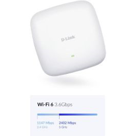 D-Link DAP-X2850 Punto de Acceso Inalámbrico Wi-Fi 6 (802.11ax) 3600Mbps Doble Banda 2.4/5GHz PoE Empresarial Nuclias Connect