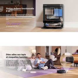 Eureka EUR1744338514104 Robot Aspirador J15 Pro Ultra, 16.200 Pa, Agua Caliente 75°C, Mopa Extensible FlexiMop, Negro
