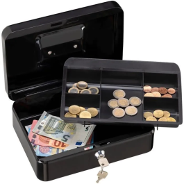 Burg Wachter Money 5025 Black Caja para Monedas con Apertura con Llave, Acero Negro