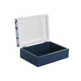 DKD Home Decor Caja Mediterraneo Set de 2 Azul Celeste y Marino 20 x 14.5 x 7.5 cm