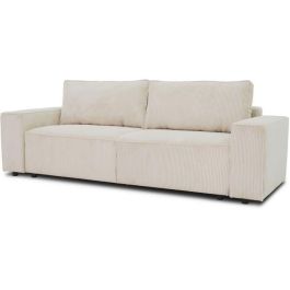 Sofá recto convertible de 3 plazas JOSH - pana beige - Caja de almacenamiento - L239xP86xH85cm Sofá recto convertible de 3 plazas JOSH - pana beige - Caja de almacenamiento - L239xP86xH85cm