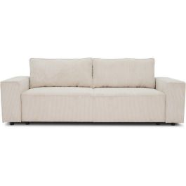 Sofá recto convertible de 3 plazas JOSH - pana beige - Caja de almacenamiento - L239xP86xH85cm Sofá recto convertible de 3 plazas JOSH - pana beige - Caja de almacenamiento - L239xP86xH85cm