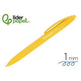 Liderpapel Bolígrafo Retráctil con Clip - Punta 1.0 mm, Tinta Azul, Acabado Soft Touch, Cuerpo Amarillo, Ref. 27x145x70 mm Precio: 5.2272. SKU: B1DZHVRDZW