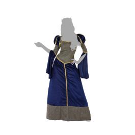 Disfraz Dama Princesa Medieval Mujer Adulto Azul Real XS-S, Vestido de Cortesana con Detalles Dorados, Mangas Caídas, Gran Falda, Poliéster Disfraz Dama Princesa Medieval Mujer Adulto Azul Real XS-S, Vestido de Cortesana con Detalles Dorados, Mangas Caídas, Gran Falda, Poliéster