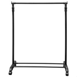 DAY Perchero Barra Ajustable Negro con Ruedas 81x42x100-170 cm