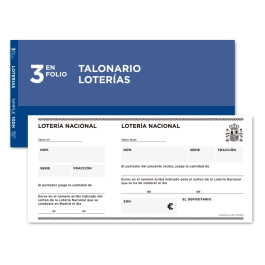 Liderpapel Talonario Lotería Tres en Folio 111 Original 3 en Folio Apaisado 205 x 102 mm Precio: 10.50000006. SKU: B1AFPJY4QP