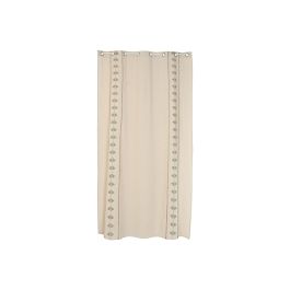 DKD Home Decor Cortina Cottage de Algodón Natural y Verde 260 x 140 cm (2 Unidades)