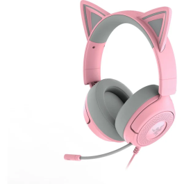 Razer RZ04-05350100-R3M1 Kraken Kitty V3 X Quartz Rosa - Auriculares Gaming con Orejas de Gato, Sonido Envolvente 7.1