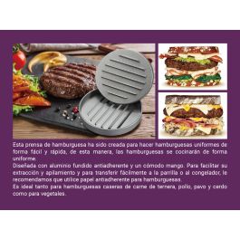 Quttin Prensa Hamburguesa de Metal 12 x 9 cm 221 gramos (12 Unidades)