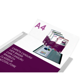 Liderpapel Carpeta 60 Fundas Canguro PP DIN A4 Transparente, Portada y Lomo Personalizable