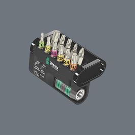Wera 05057435001 Bit-Check 12 Wood Juego de puntas Torx HF y Pozidriv 1/4" con 11 piezas y estuche