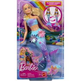 Barbie Jdm72 Muñeca Sirena Florece con Flores Mágicas, Cabello Rubio Rosa, Cola Degradada y Diadema de Perlas, Edad +3 años Barbie Jdm72 Muñeca Sirena Florece con Flores Mágicas, Cabello Rubio Rosa, Cola Degradada y Diadema de Perlas, Edad +3 años