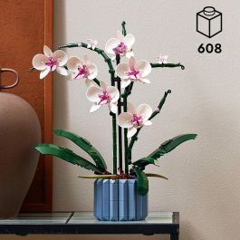 LEGO 10311 Orquídea Artificial para Construir - Kit de Flores Blancas y Rosas con Jarrón Azul para Decoración del Hogar Adultos