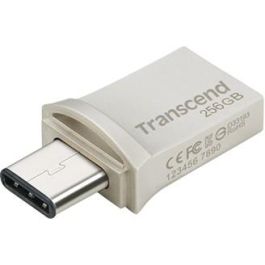 Transcend JetFlash 890 - Pen Drive USB 3.1 OTG 256GB Tipo-A y Tipo-C Plata