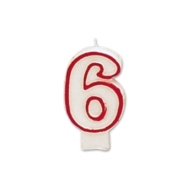 Liderpapel Vela Cumpleaños Número 6 de Plástico 20x140x70 mm