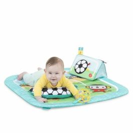 Bright Starts BS0074451171657 Tapete de Actividades de Fútbol, Arco de Juego con Juguetes Desmontables, Música y Luces, dimensiones: 47 x 74 x 74